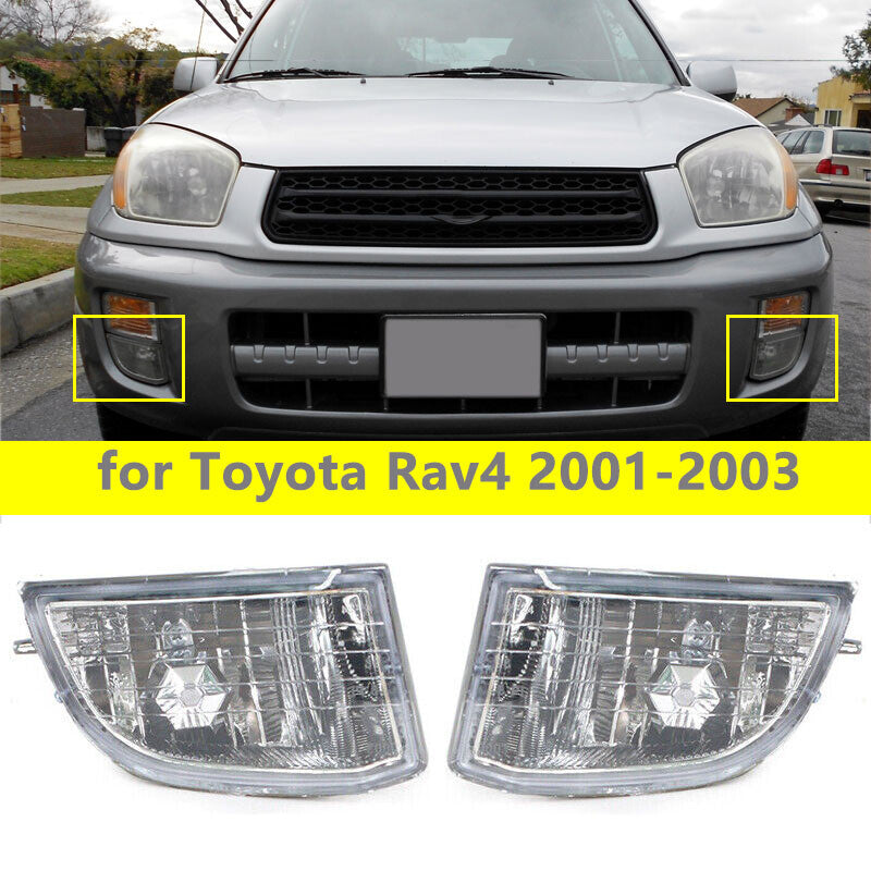 Pair Front Bumper Fog Lamp Driving Lamp without bulb For Rav 4 2001-2003 v