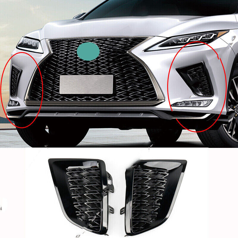 for Lexus RX350 RX450H 2020-2022 Sport Front Bumper Fog Light Grille Cover Black