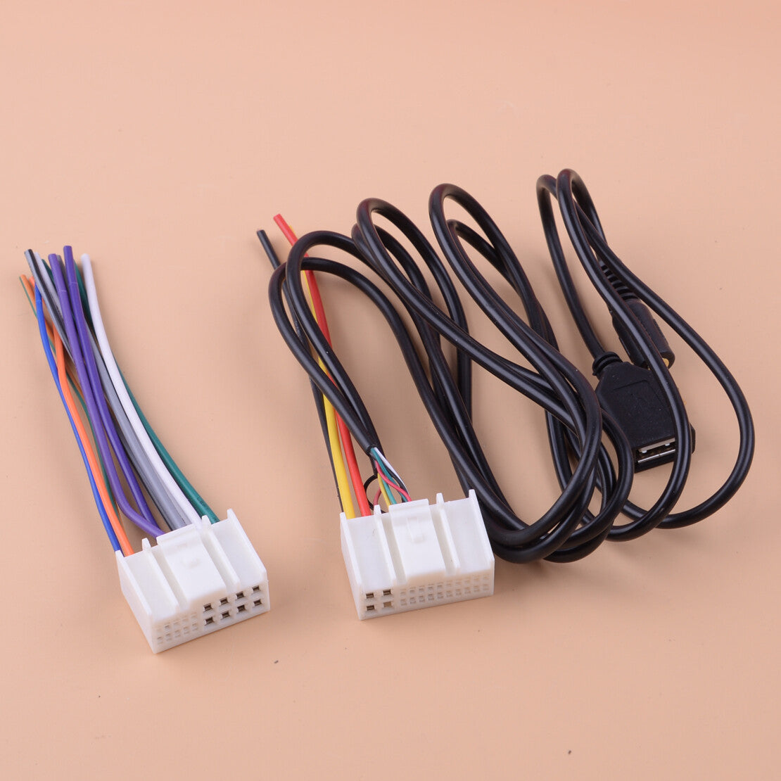 Radio Stereo Wire Set Wiring Harness Adapter USB/AUX Fit for for Hyundai Sonata v