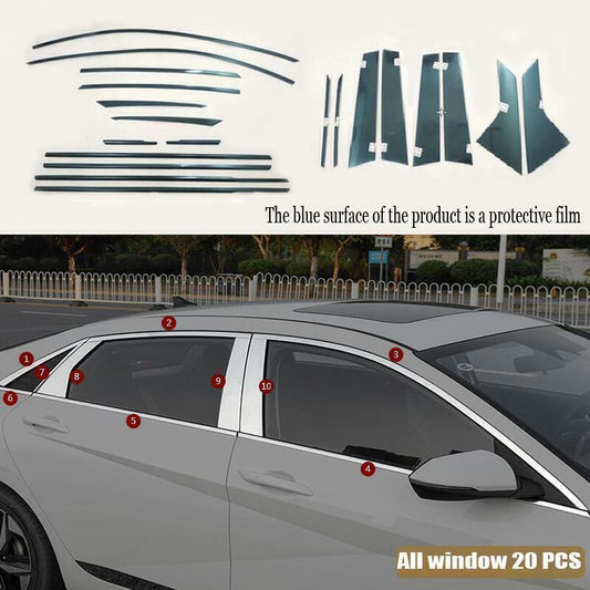 Silver stainless Window Molding Strip Trim 20X For 2021-2023 for Hyundai for Elantra n