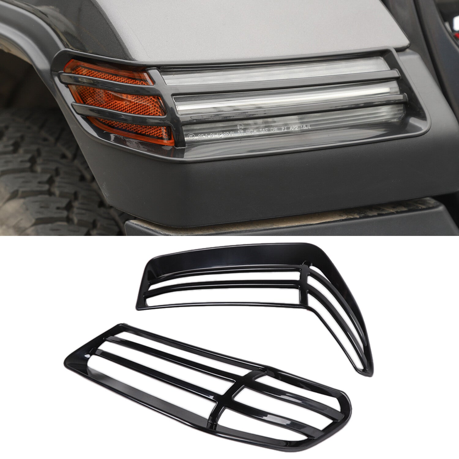 Black Front Wheel Eyebrow Lamp Cover Trim for Jeep for Wrangler JL JLU JT 2018-2024