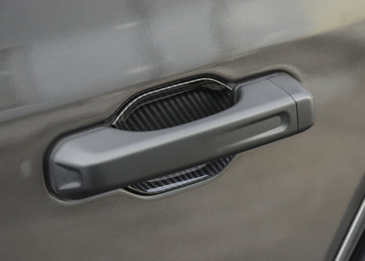 5-PACK Carbon Fiber Look Door Handle Bowl Trim for Jeep for Wrangler JL JT 2018-2024