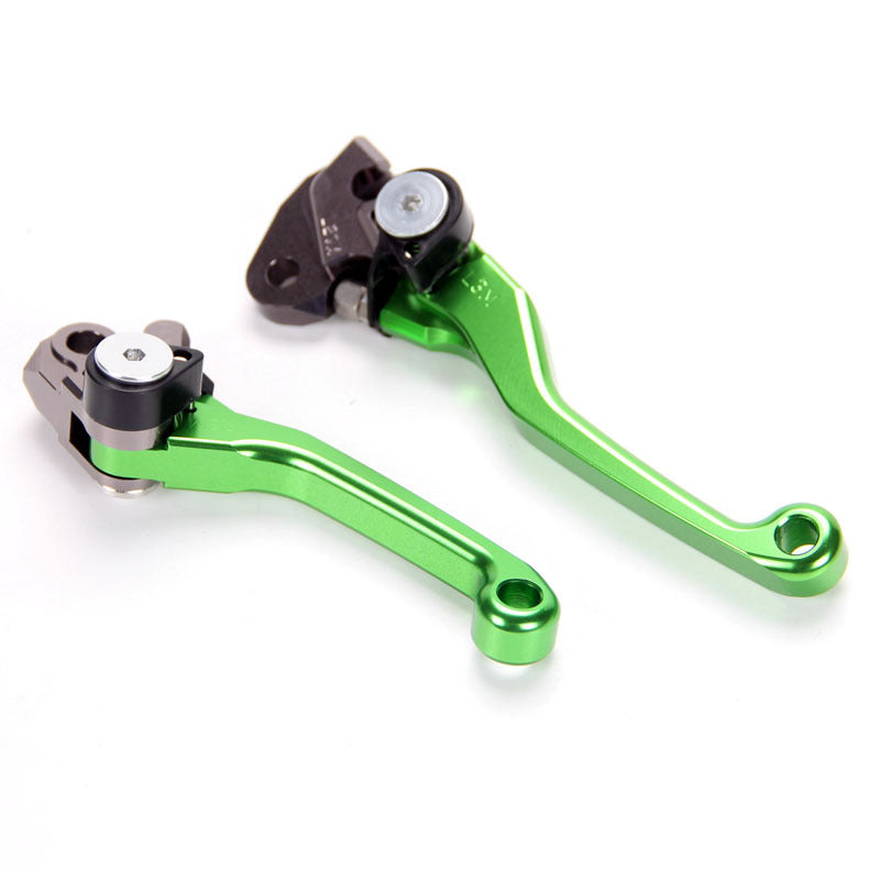 Green off road dirtbike Brake Clutch Levers for Kawasaki KX110,KX112,KX125,KX250
