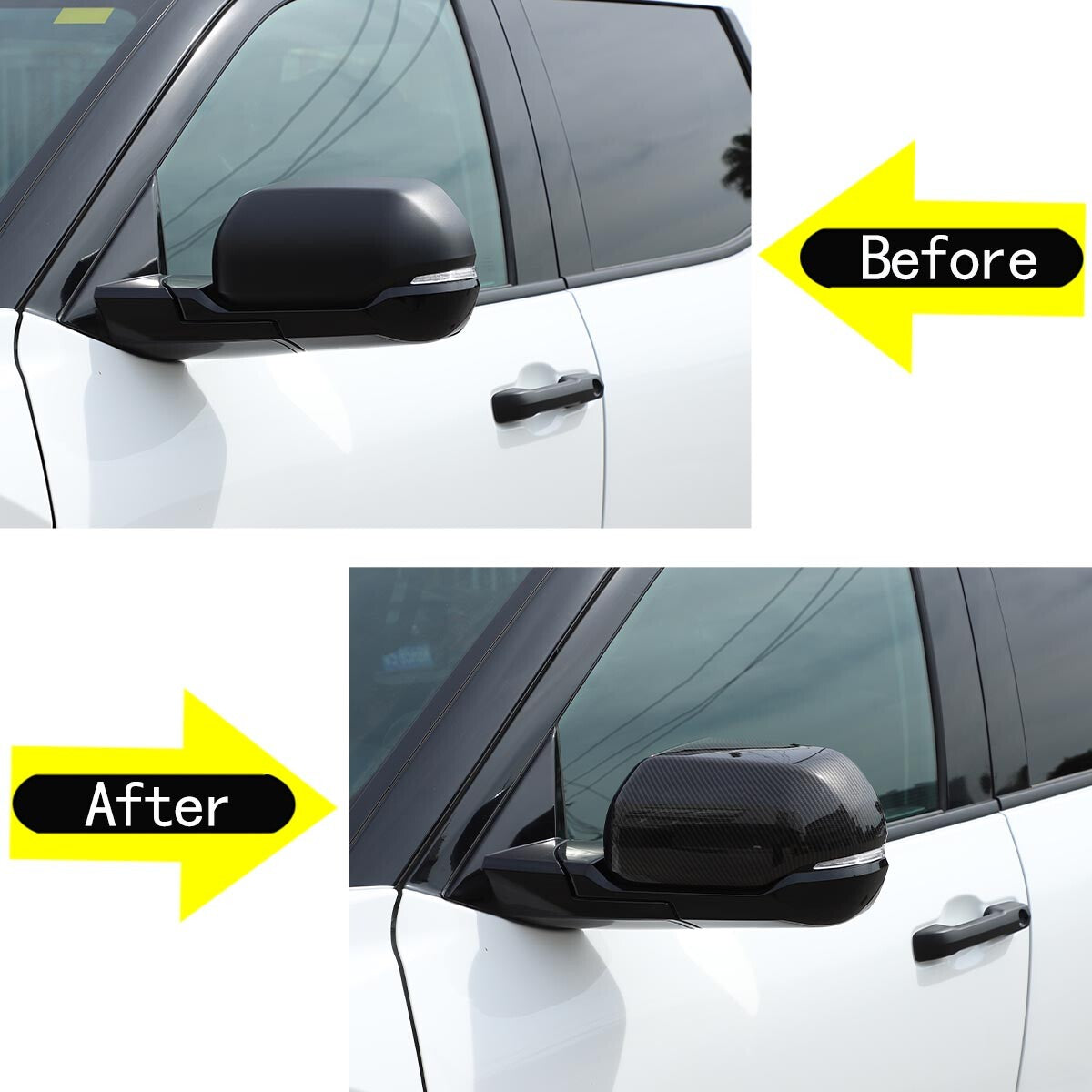 Carbon fiber side mirrors + side door handle cover trim for Tendera 2022 - 24- n