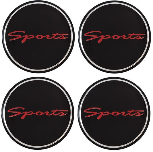 Black 4x56 mm Sport Wheel Center Sticker, Wheel Hub Sticker, Rim Sticker, Logo