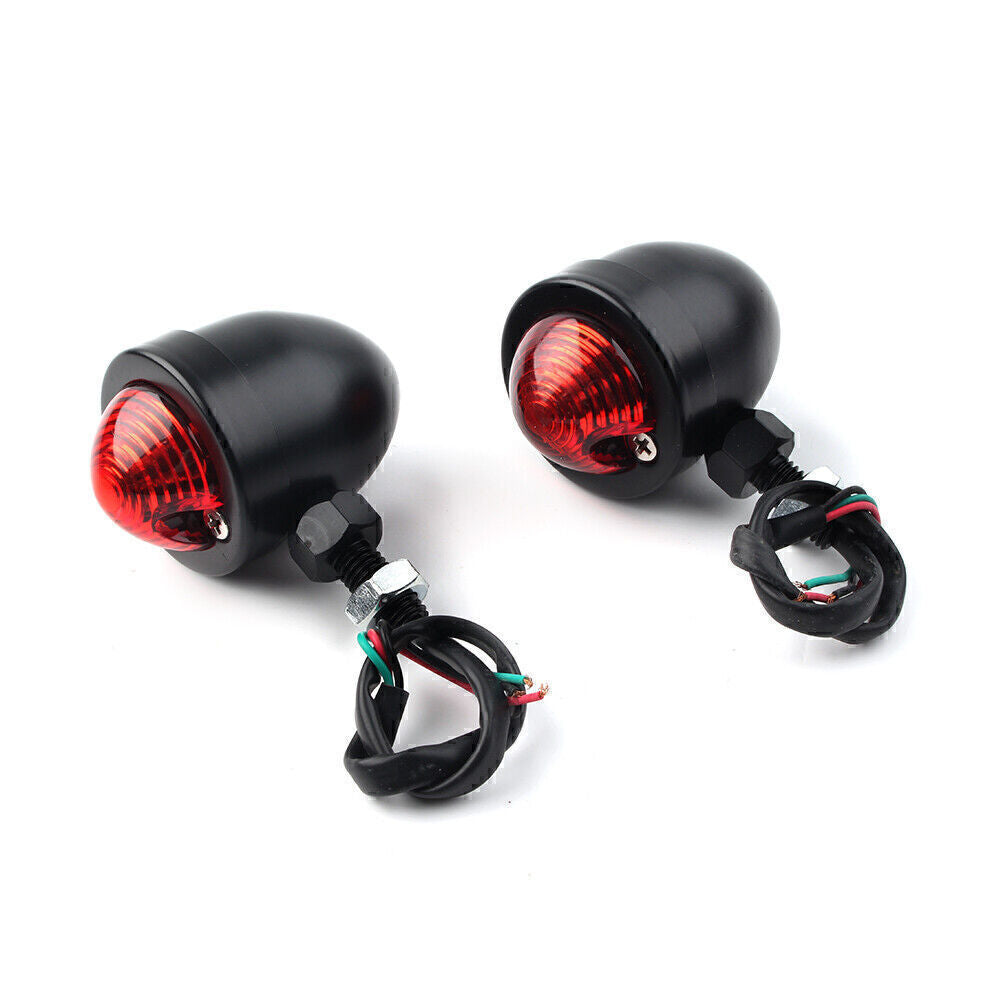 Black Motorcycle 12V LED Turn Signals Blinker Indicator Light Red Lamp Q
