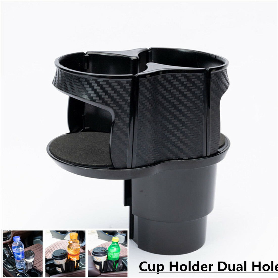Car cup holder, water bottle holder, sunglasses and phone storage box, ABS + rubber. n
