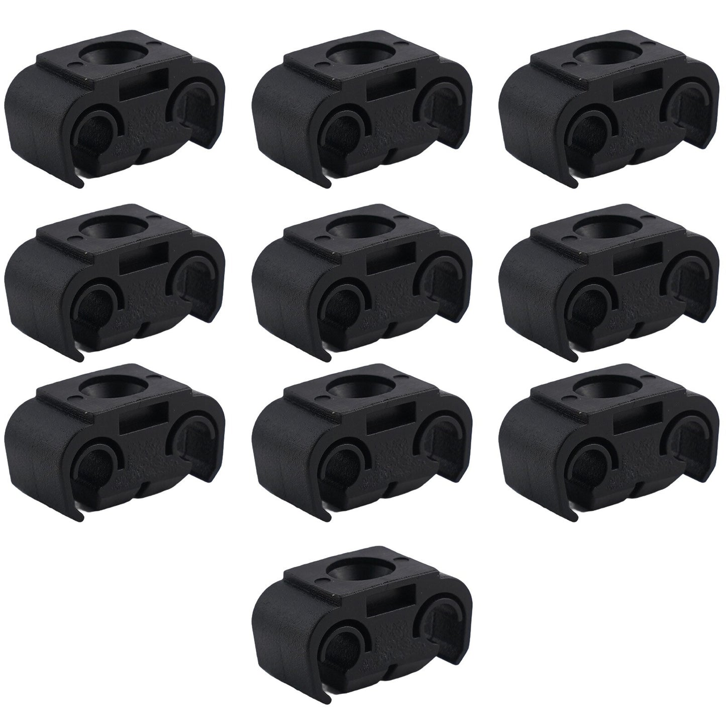 10Pcs Double Brake Line Clips Clamps Black For 5mm (3/16) Brake Pipe Replace