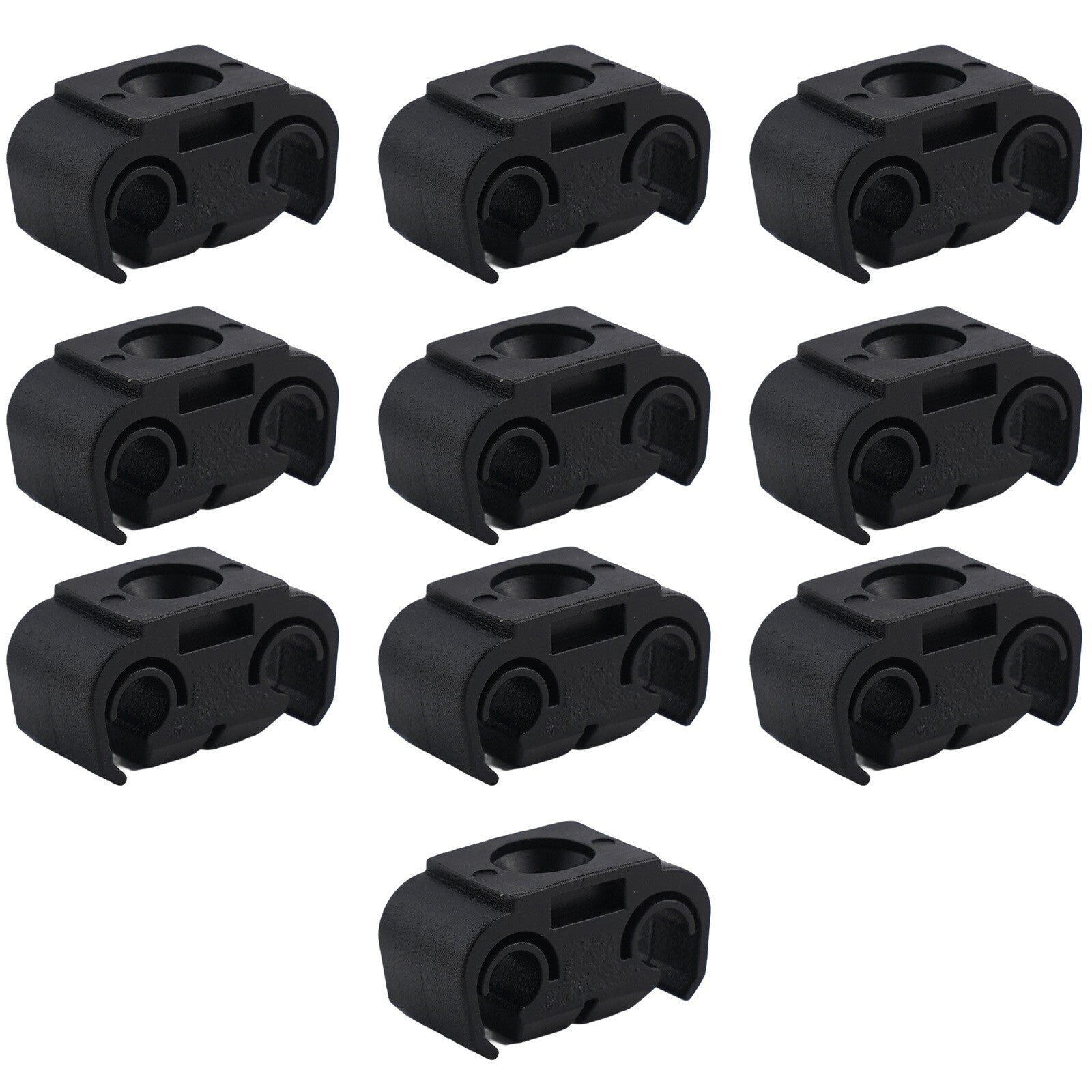 10Pcs Double Brake Line Clips Clamps Black For 5mm (3/16) Brake Pipe Replace