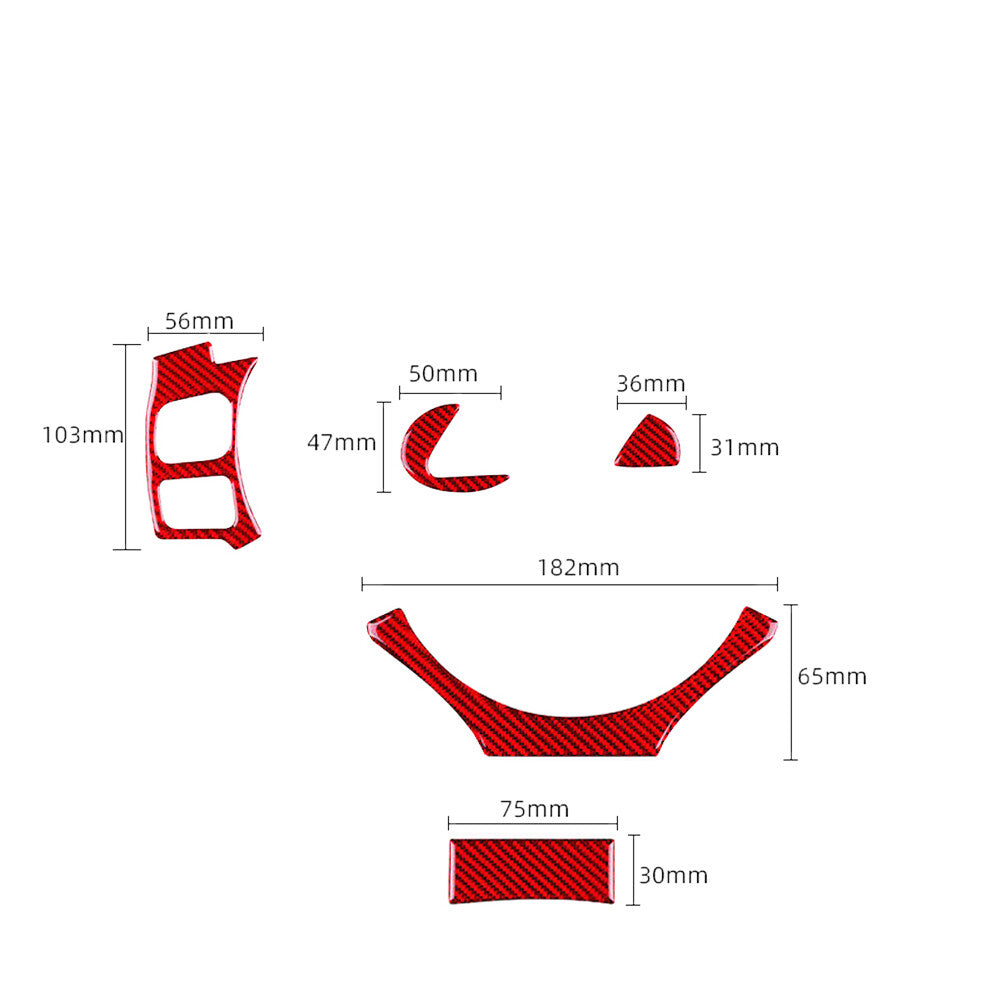 Red Carbon Fiber Interior Rearview Mirror Trim for Lexus RX330 RX350 2004-2009 v