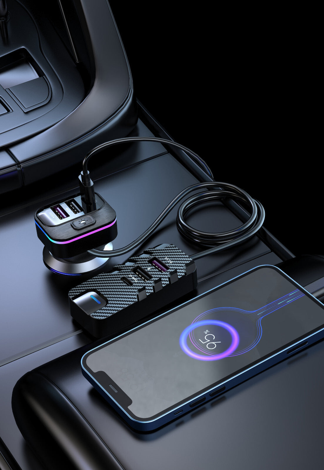Car for Charger Waterproof Fast Charging Ports Auto Front Rear for Seat Accessories
