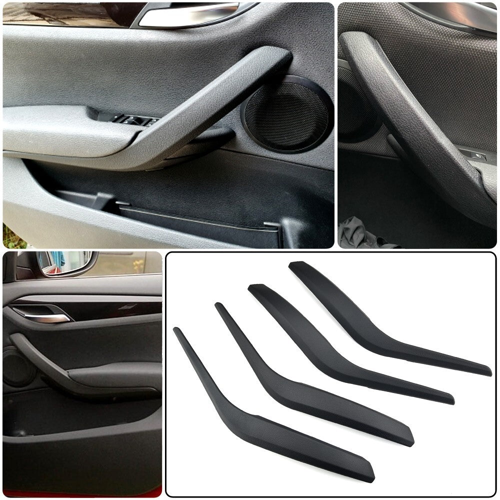 Left + Right Inner Door Handle Pull Panel Trim Black for BMW X1 E84 2010-2016