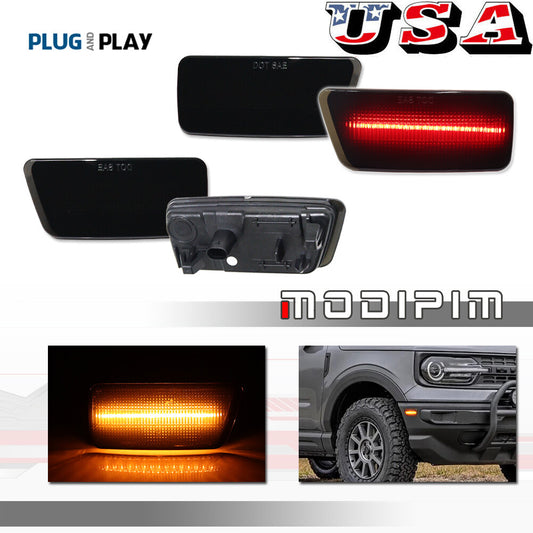 [Plug and Play] Front and rear LED side marker lights for Mustang Sport 2021-2024- v