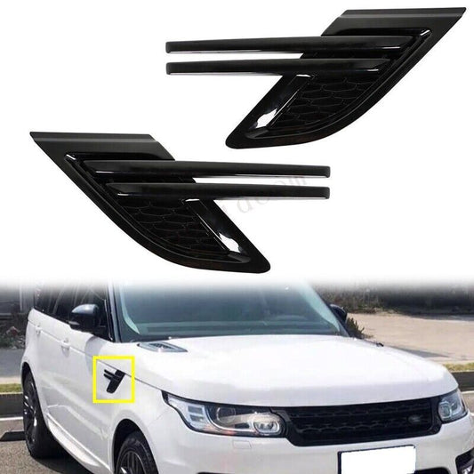 2-Pack Gloss Black Fender Vent Grilles for 2014-2017 for Range Rover Sport LH+RH