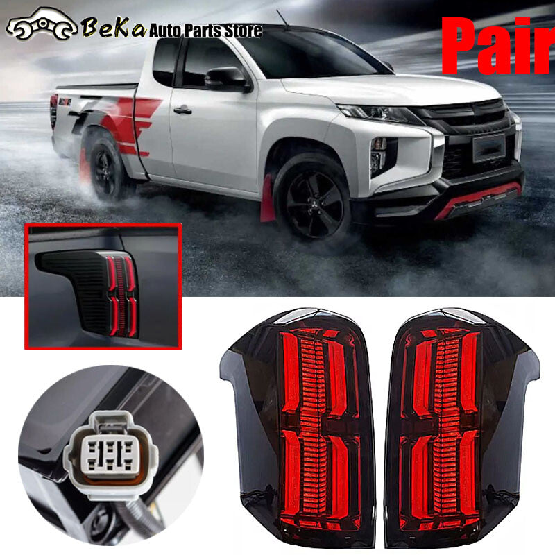 LH RH LED taillights and brake lights for Mitsubishi Triton L200 2015-2018 pickup trucks.