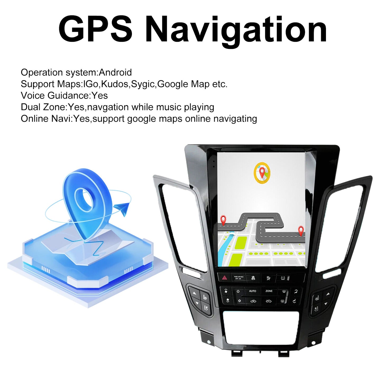 Car Carplay Radio Multimedia Player for Cadillac CTS Android 11 GPS Stereo 07-12
