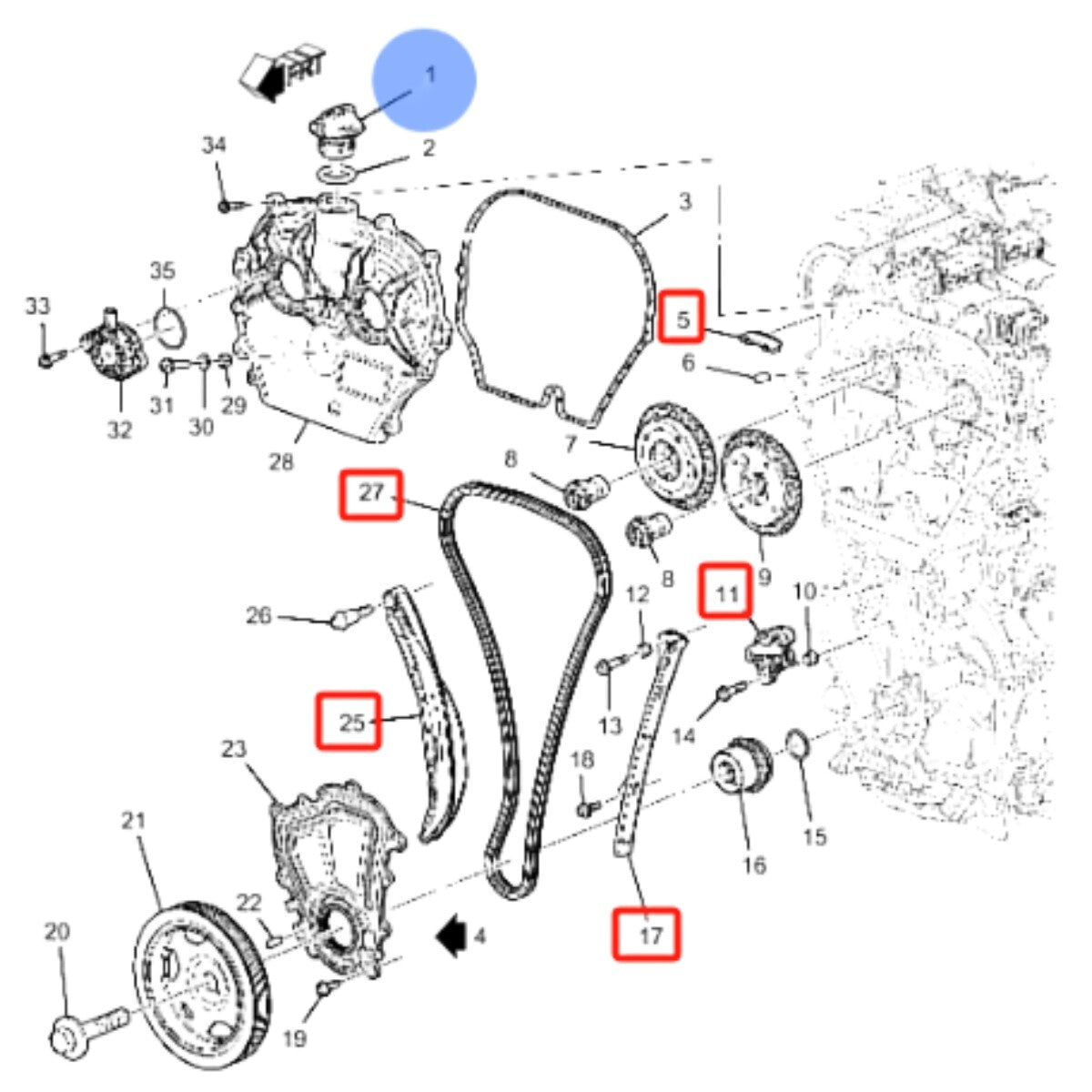 8-piece Equipment Manufacturer Timing Chain Kit for Cadillac 2019-2024 2.0T XT4 XT5 XT6- n