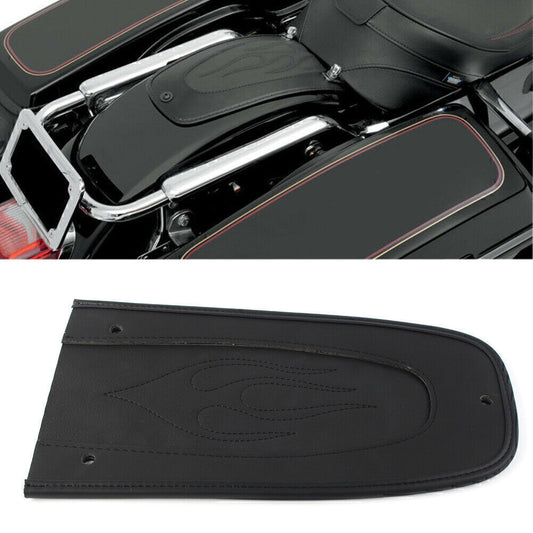 for Harley Touring 97-17 Leather Drag Black Flame Stitch Leather Rear Fender Bib Q