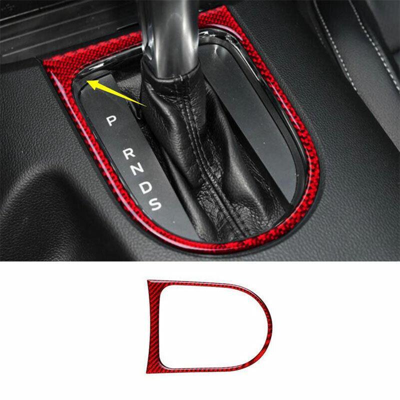 for Ford for Mustang for Shelby 2015-22 Red Carbon Fiber Middle Console Gear Shift Frame