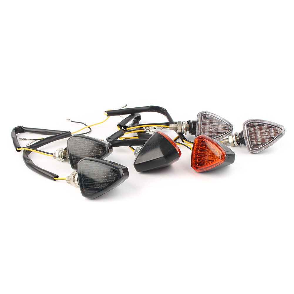 2X LED Amber Turn Signal Lights Indicator Lamp Blinker Fit for Yamaha Smoke Lens Q