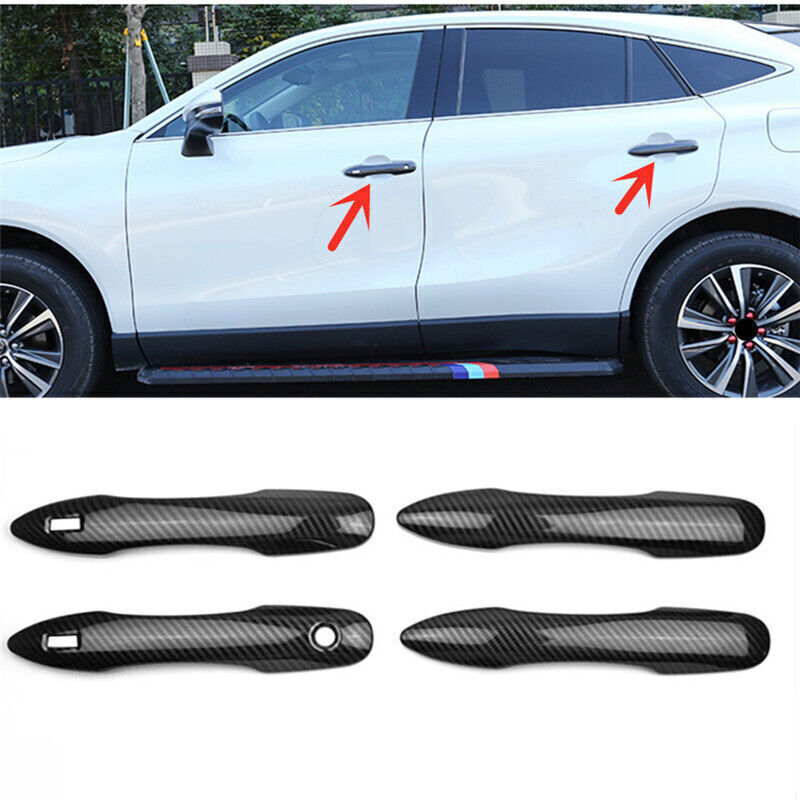 for Toyota Venza 21-2024 Carbon Fiber Style Side Door Handle Moulding Cover Trim