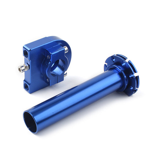 7/8in Turn Twist Throttle Handle Bar Throttle Tube For Moto Universal CNC Blue Q
