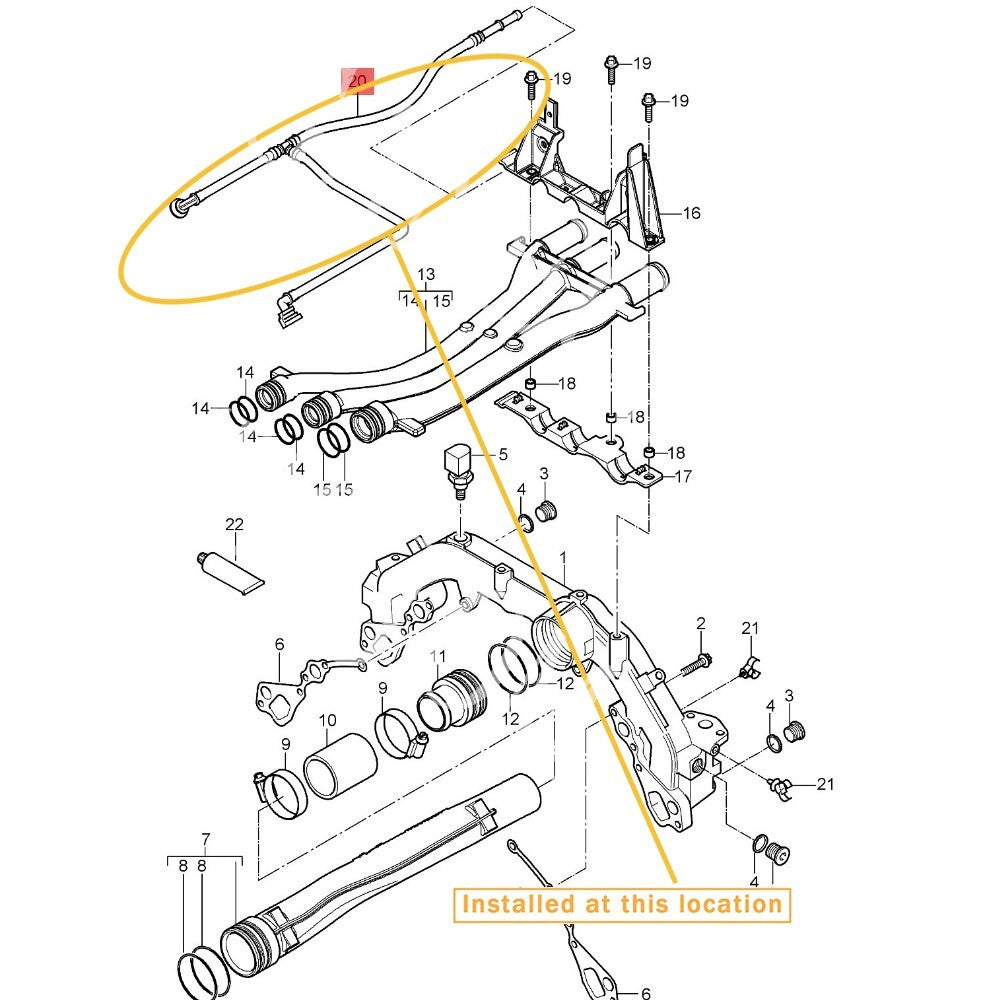 Suitable for Porsche for Cayenne 4.8 coolant ventilation hose/water pipe bleeding hose 94810601603