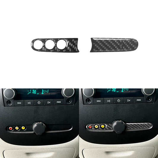 Carbon Fiber Rear Console Inner Strips Trim For Silverado/tahoe/ for sierra 2007-2014