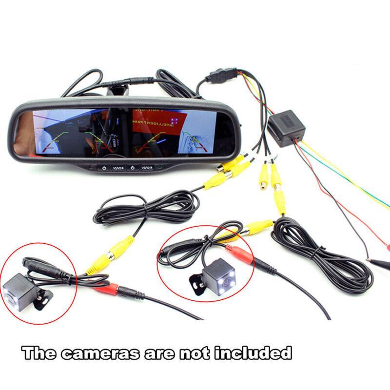 4.3-inch dual-screen 4CH high-definition rearview mirror anti-glare digital display + stand n