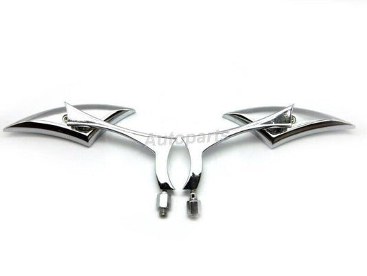 2X CHROME TEARDROP CUSTOM REARVIEW MIRRORS for HARLEY MOTORCYCLE CRUISER CHOPPER