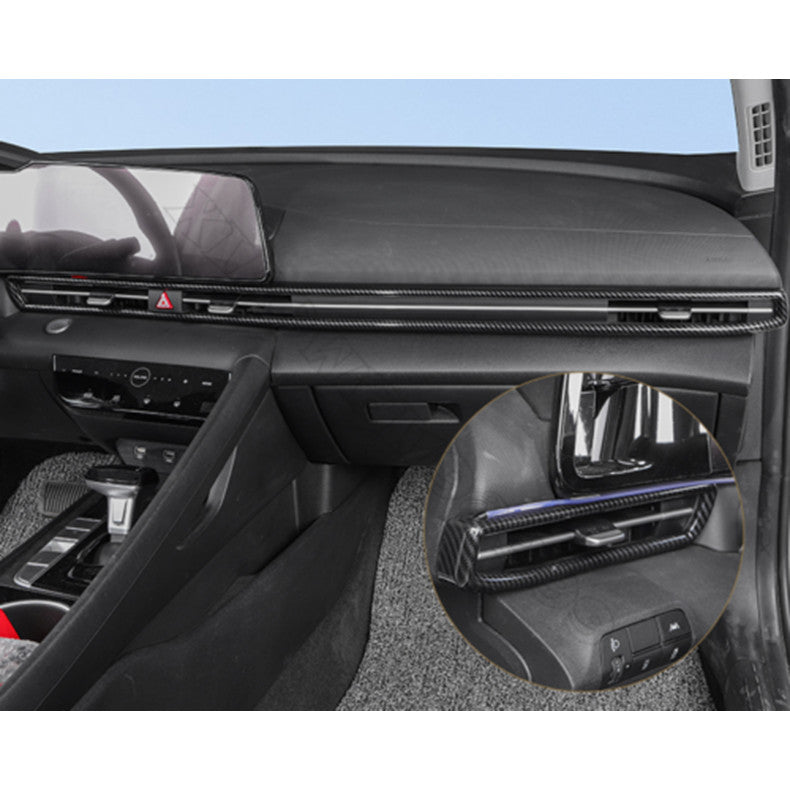 2x for Hyundai for Elantra 21-23 Carbon Fiber ABS Console Air Outlet Vent Frame Trim