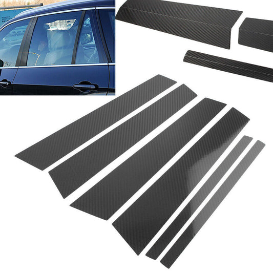 for BMW X1 E84 11-2015 Carbon fiber Pillar Posts Door Window Molding Strip Trims