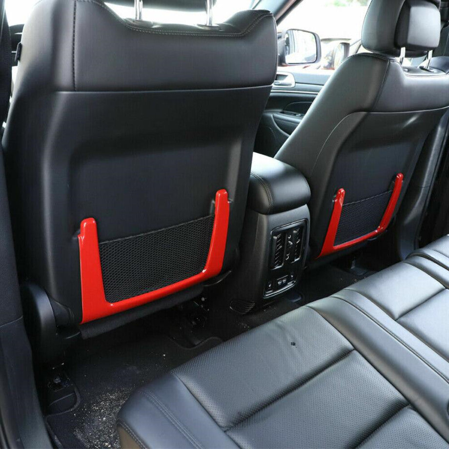For 2011-2024 for Dodge Durango Red Interior for Seat Back Storage Bag Trim Decor Cover v