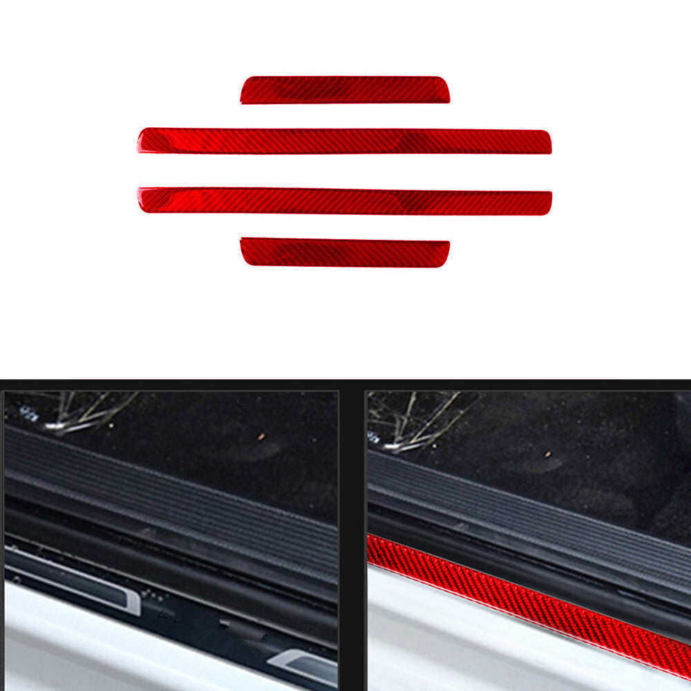 4Pcs Red Carbon Fiber Door Pedal Protector Cover Trim for VW for Golf MK7 2014-2019