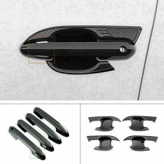8X Carbon Fiber ABS Door HandleDoor Bowl Trim for Toyota Highlander 2020-2023