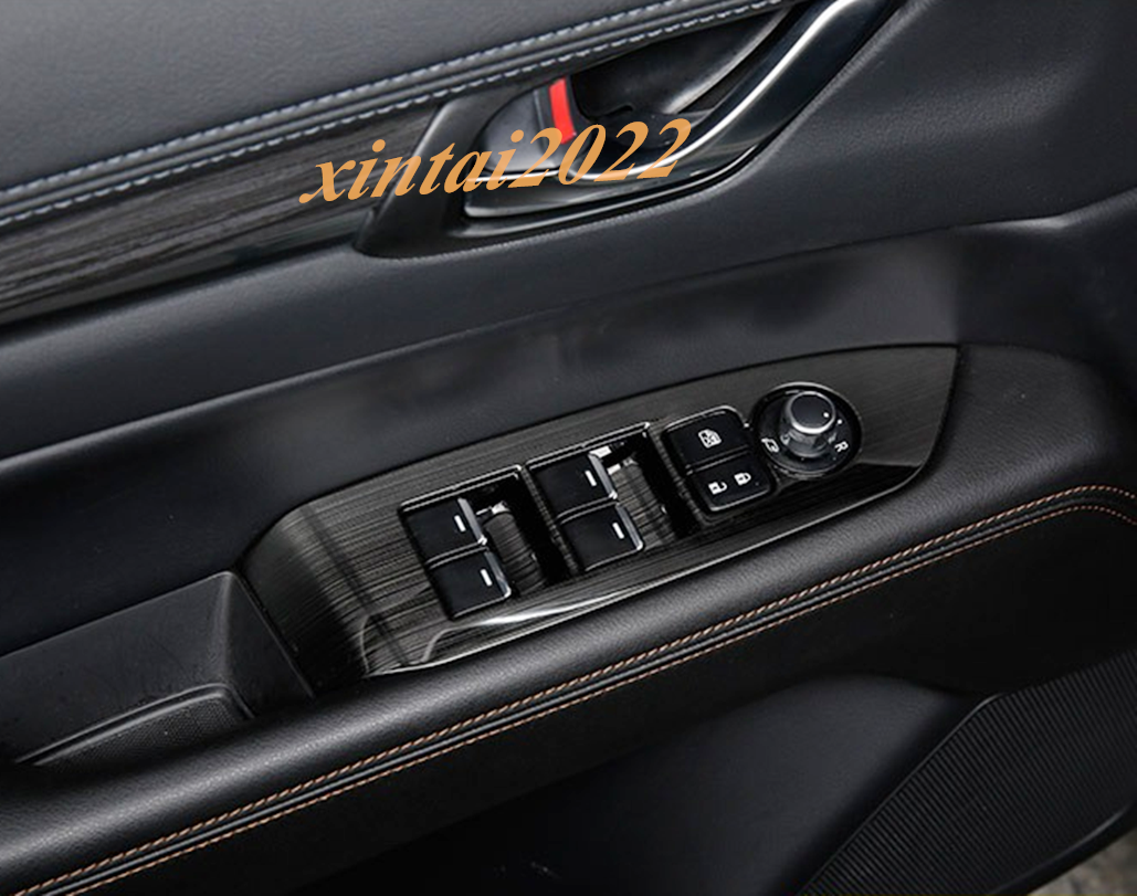 Black Titanium Inner Window Switch Panel Cover Trim for Mazda CX-5 CX5 2017-2021