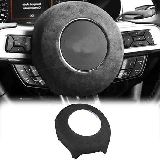 Interior Decor Steering Wheel Cover Trim for Ford for Mustang 2015-22 Alcantara NEW