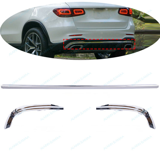3pcs Rear Bumper Molding Trim For 2020-2022 for Mercedes for Benz GLC W253 GLC300 220 Q