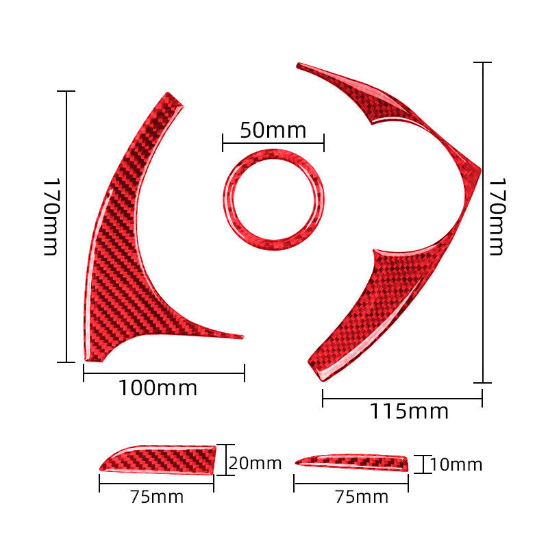 5x Red Carbon Fiber Glove Box Decoration Cover Trim For Tacoma 2016-2021 v