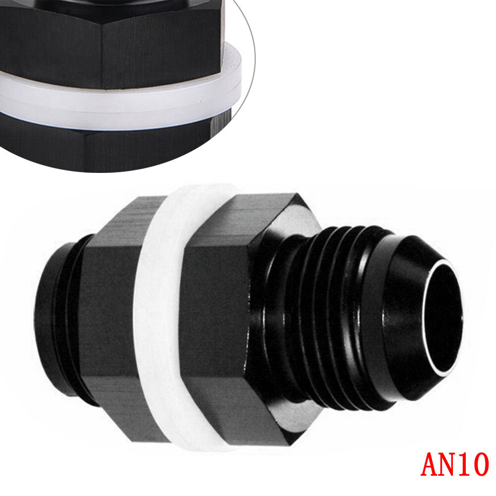 10 AN AN10 Flare Fuel Cell Bulkhead Fitting With Washer Black Q