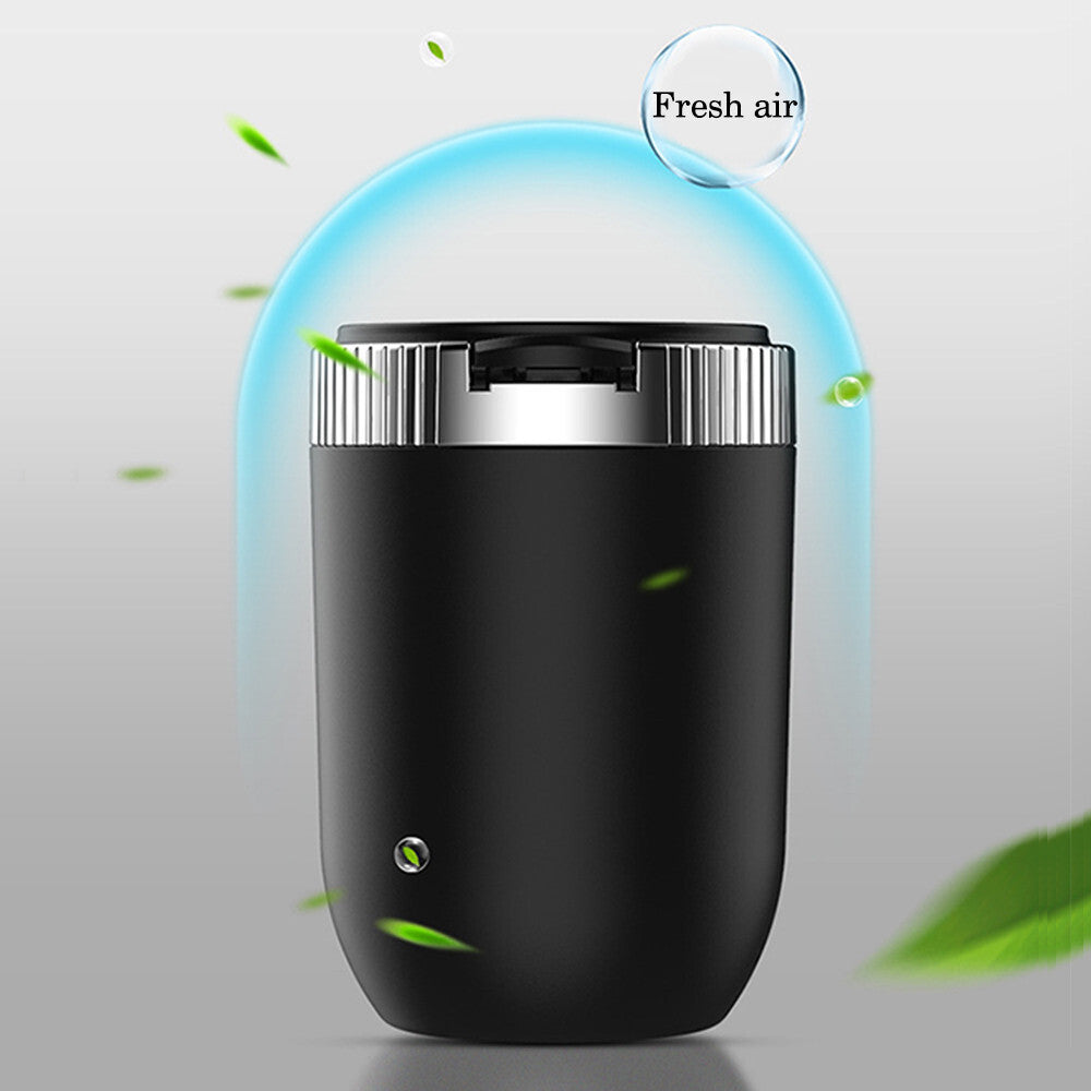 Portable Ashtray W/Lid Cigarette Cylinder Cup Holder LED Light Car Accessories