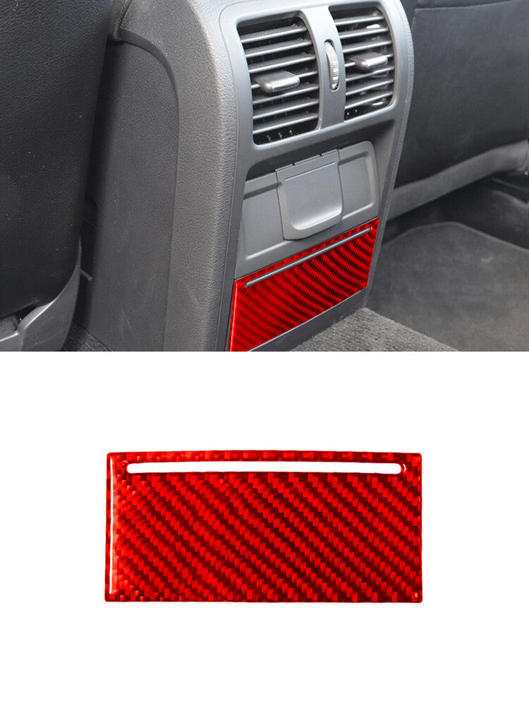 Rear Air Conditioner Locker Trim Cover Carbon Fiber for VW for Passat 2006-2011 Red