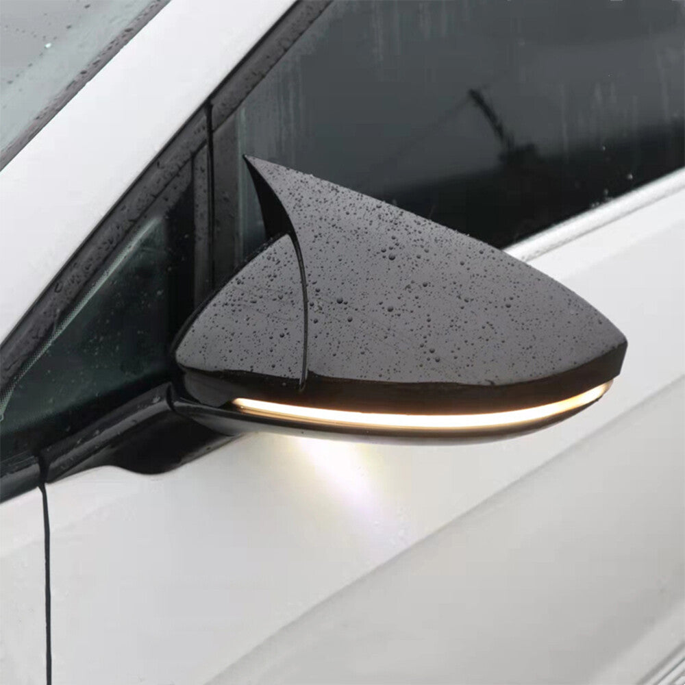 Black rearview mirror caps suitable for Volkswagen for Golf MK7, MK7.5, GTI, GTD R 14-19 models.