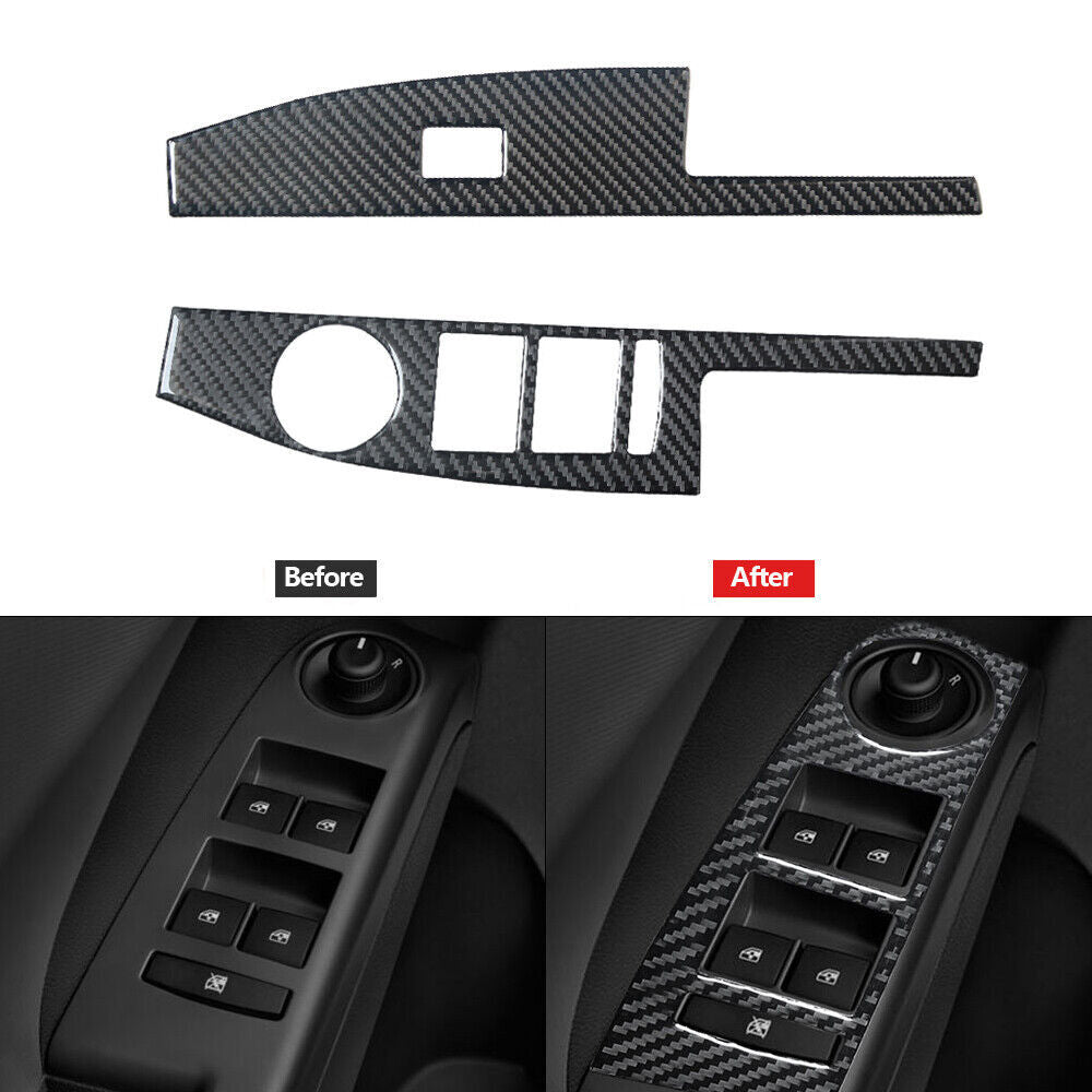 2-Piece Carbon Fiber Front Window Lift Panel Cover Trim for Sonic 12-16- n
