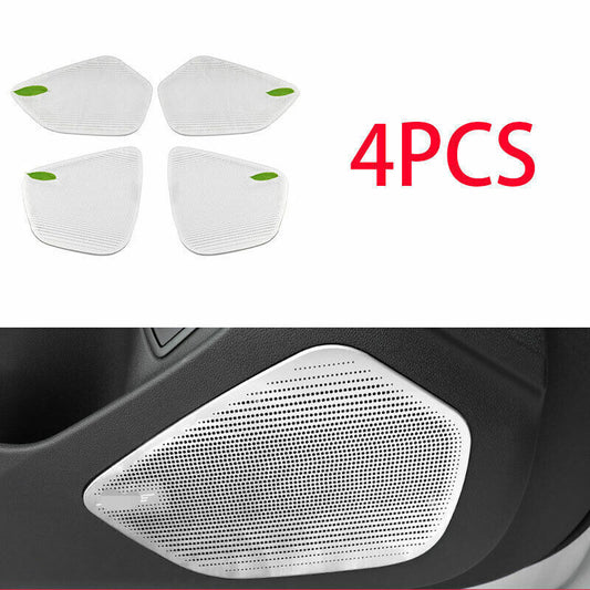 4P Inner Door Speaker Horn Cover Trim Matte Silver Steel for Cadillac CT4 20-24