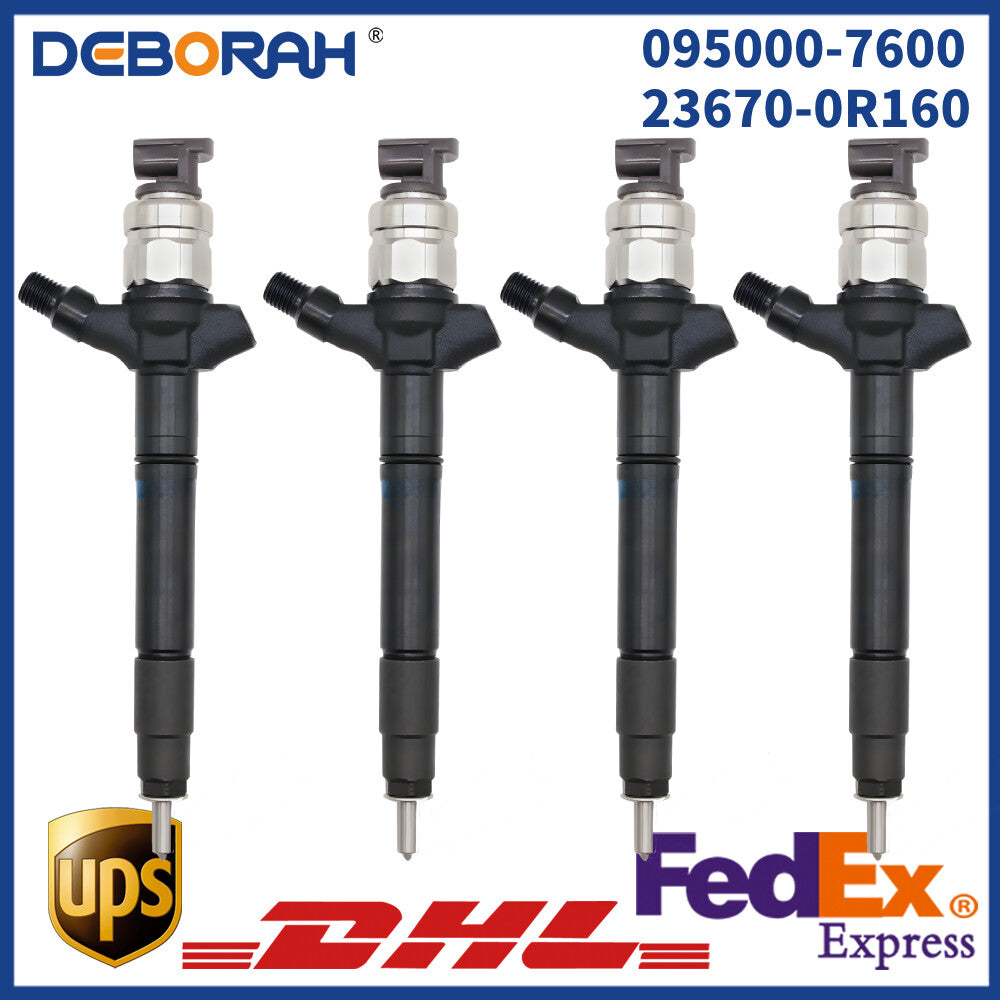 4X Common Rail Fuel Injector 095000-7600 23670-0R160 for Toyota Avensis
