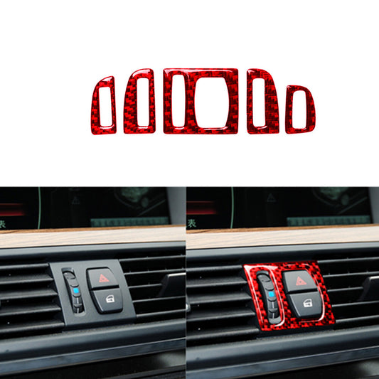 2Pcs Carbon Fiber Floor Console Rear Cover Trim for LEXUS RX330 RX350 2004-2009 v