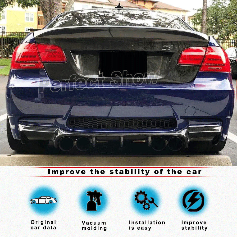 Carbon Fibre Rear Bumper Lip Diffuser Spoiler for BMW 3 Series E92 E93 M3 08-13