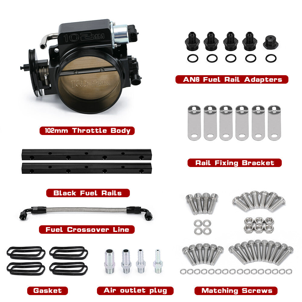 For LS1 LS2 LS6 6.0 5.6 5.3 4.8 Intake Manifold 102mm Throttle Body GM MAP Port