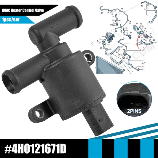 Heater Control Water Valve for Audi A3 for A4 for A5 for A6 Q7 for VW GTI for Tiguan for Golf 4H0121671D Q